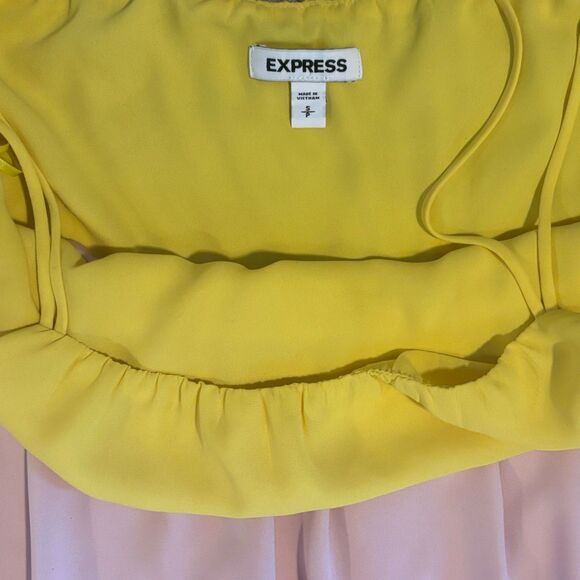 Express Maxi Dress Women’s Size Small, Tiered, Color block, Pink, Orange - Picture 6 of 10